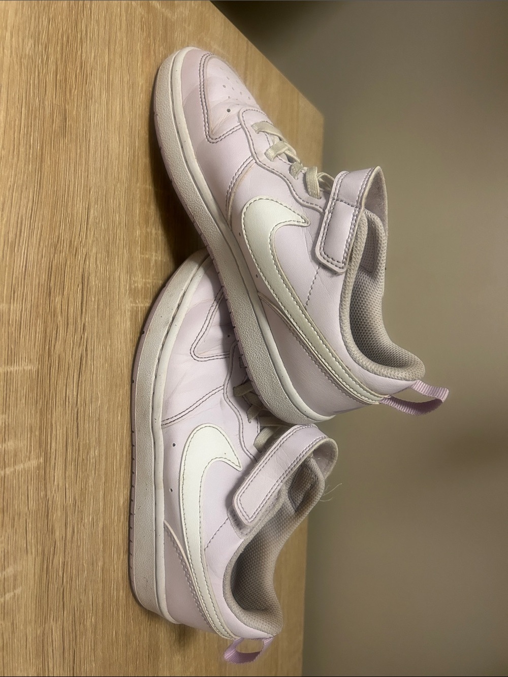 Nike Light Purple and White Velcro Kids Sneakers